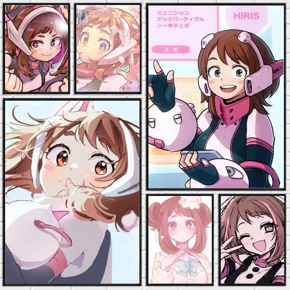 Ochaco Uraraka Japanese Anime Poster Versatile HD Waterproof Wall Art Self-Adhesive Decor for Any Space Ideal Gift