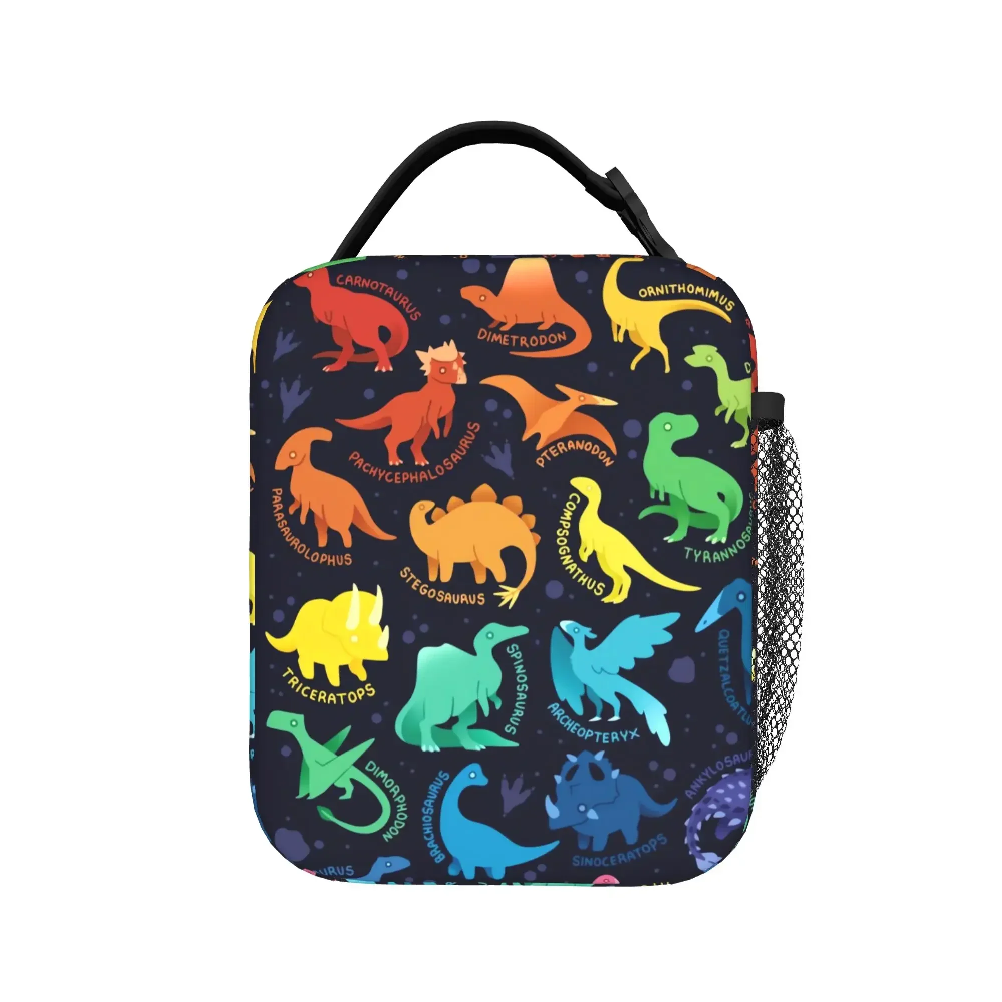 Popular Cartoon Dinosaur Lunch Bag Portable Insulated Lunch Box Girls Picnic Graphic Design Cooler Bag Waterproof Tote Food Bags