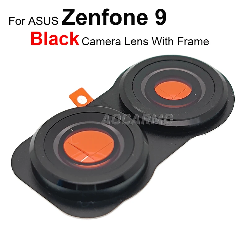 Aocarmo Rear Back Camera Lens With Frame Replacement Part For ASUS Zenfone 9