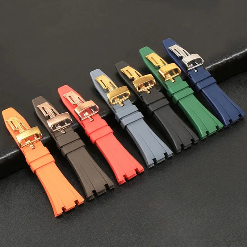 27mm Rubber Watch Strap for GA-2100 for AP Bracelet Waterproof Wrist Band Solid Butterfly Buckle Men Sport Watch Band