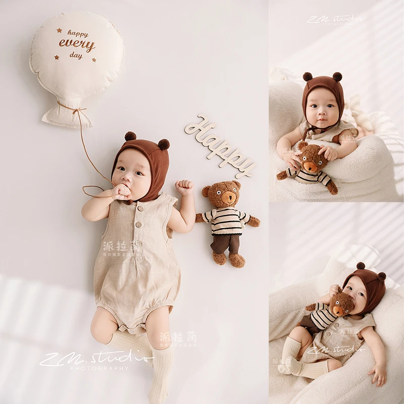 

Childrens Photography Clothing Bean Bear Baby Hundred Day Photo Weekly Photo Photography Clothing Fresh Theme 아기 코스프레