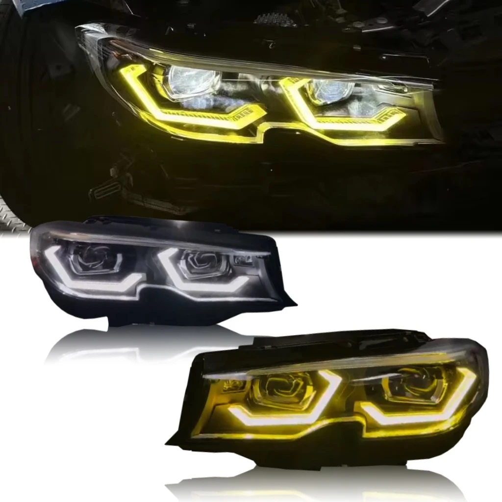 

3 Series G20 Sedan CSL Yellow/White Two-Color IKON LED Upgraded Headlights for 330i M340i M340i XDrive 2019-2022