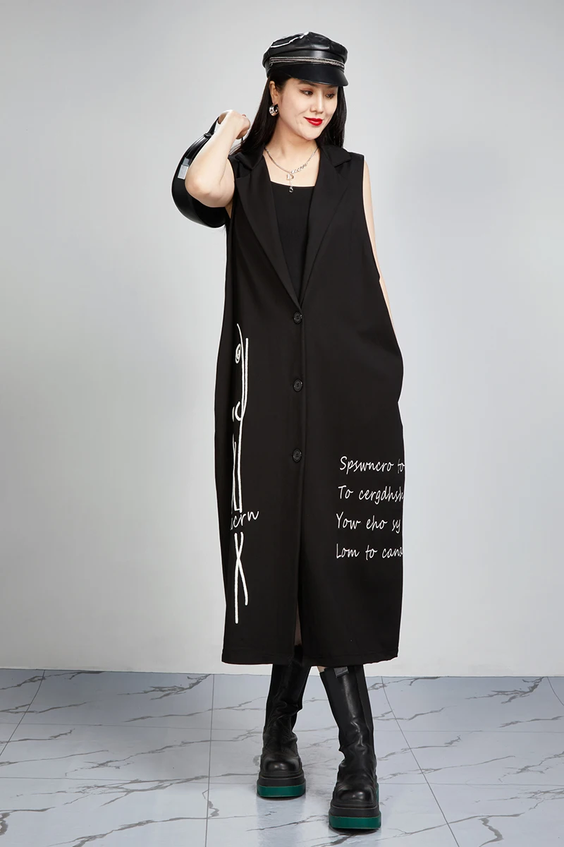 

Faionable Korean Sle Svel Print Mid-Length Windbreaker Women's Coat Spring Summer New Arrival Casual Polyester Fiber
