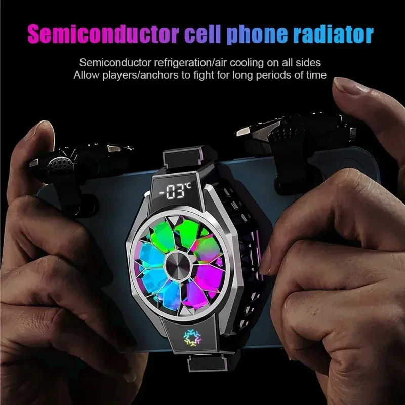 

Mobile Phone Professional Cooler Radiator Semiconductor Cooling Fan Heat Sink Tape Display Game Cooler For Iphone Huawei Samsung