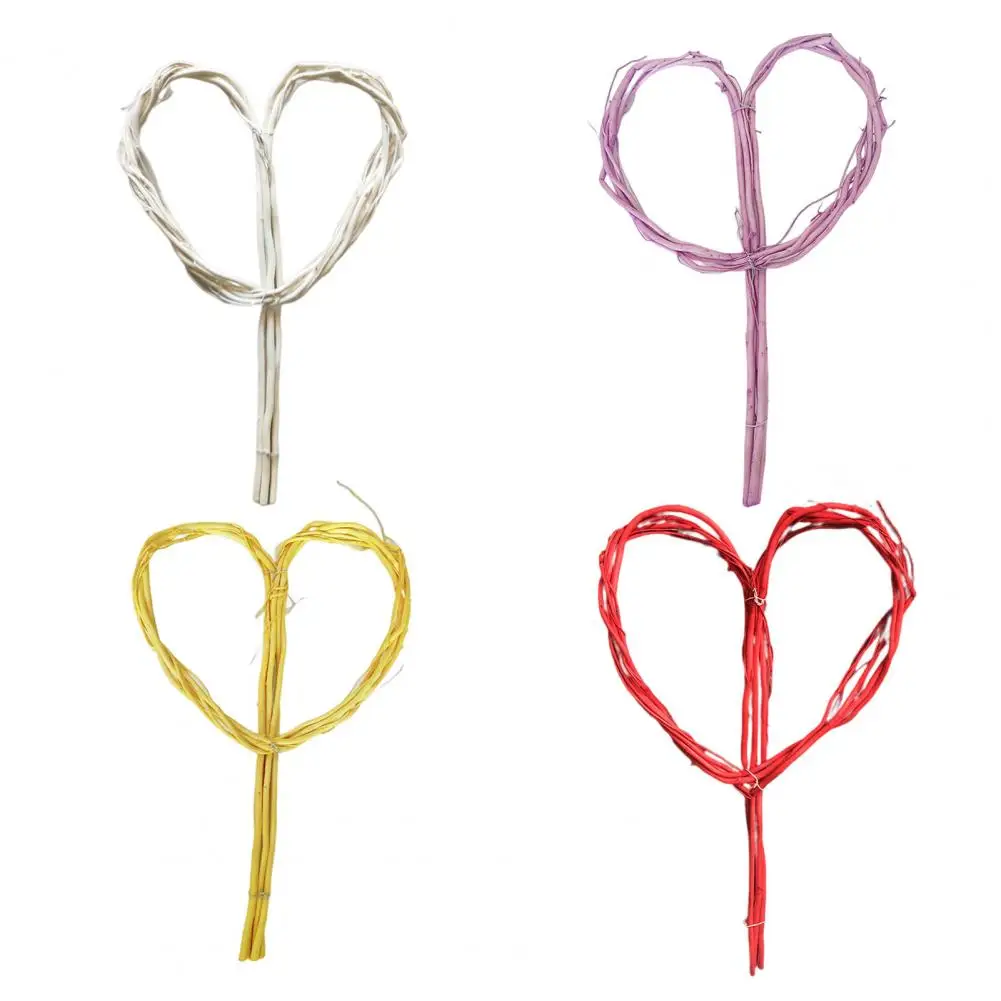 Dried Rattan Heart Frame Flower Rod Natural Wicker Flower Wrapping Supply Ratten Love Heart Shape Wedding Bouquet Wreath Frame