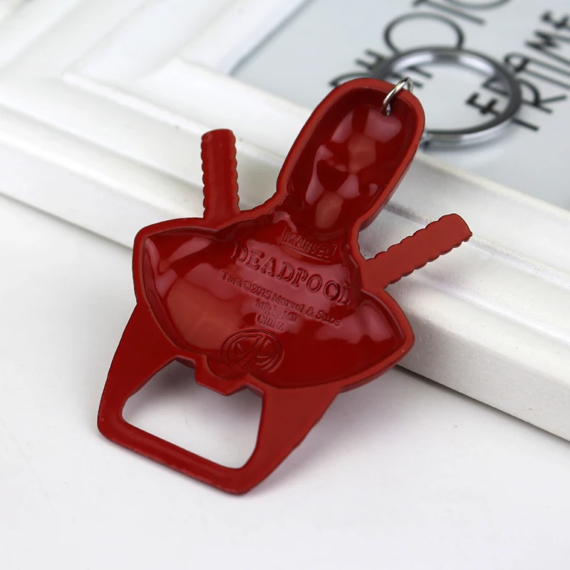 Movie Deadpool Bottle Opener Keychain Deadpool Mask Pendant Keyring for Men Gifts Accessories