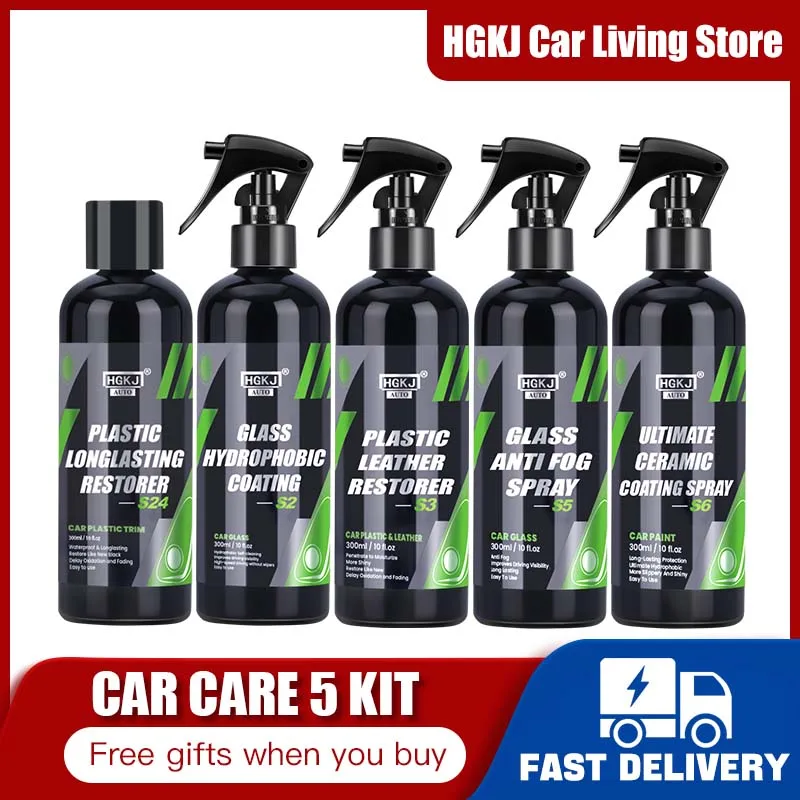 Car Care 5 Kit Hydrophobic Protection Coating Interior Parts Cleaner Refurbishment Restorer Anti Fog Rainproof Car Accessories