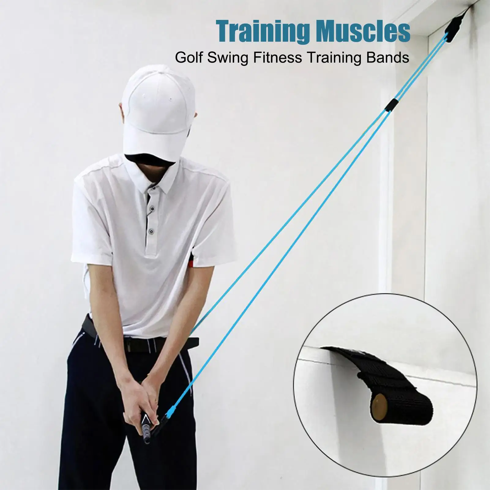 

Professional Golf Swing Trainer Rope With Latex Resistance Band, Speed Accuracy Corrector For Golf Training, Beginners Teens
