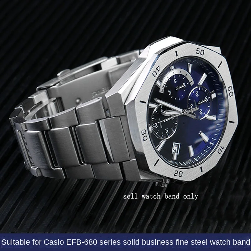 For Casio 5579 Watchband Edifice Metal Stainless steel Strap Farm Oak EFB-680 Men\'s Watch Chain Folding buckle bracelet 14mm