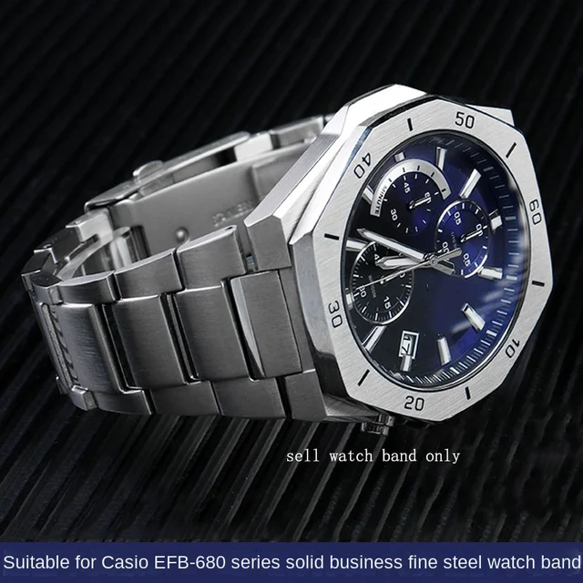 Do zegarka Casio 5579 gmach Metal ze stalowy pasek nierdzewnej dąb EFB-680 męski zegarek łańcuch składany bransoleta 14mm