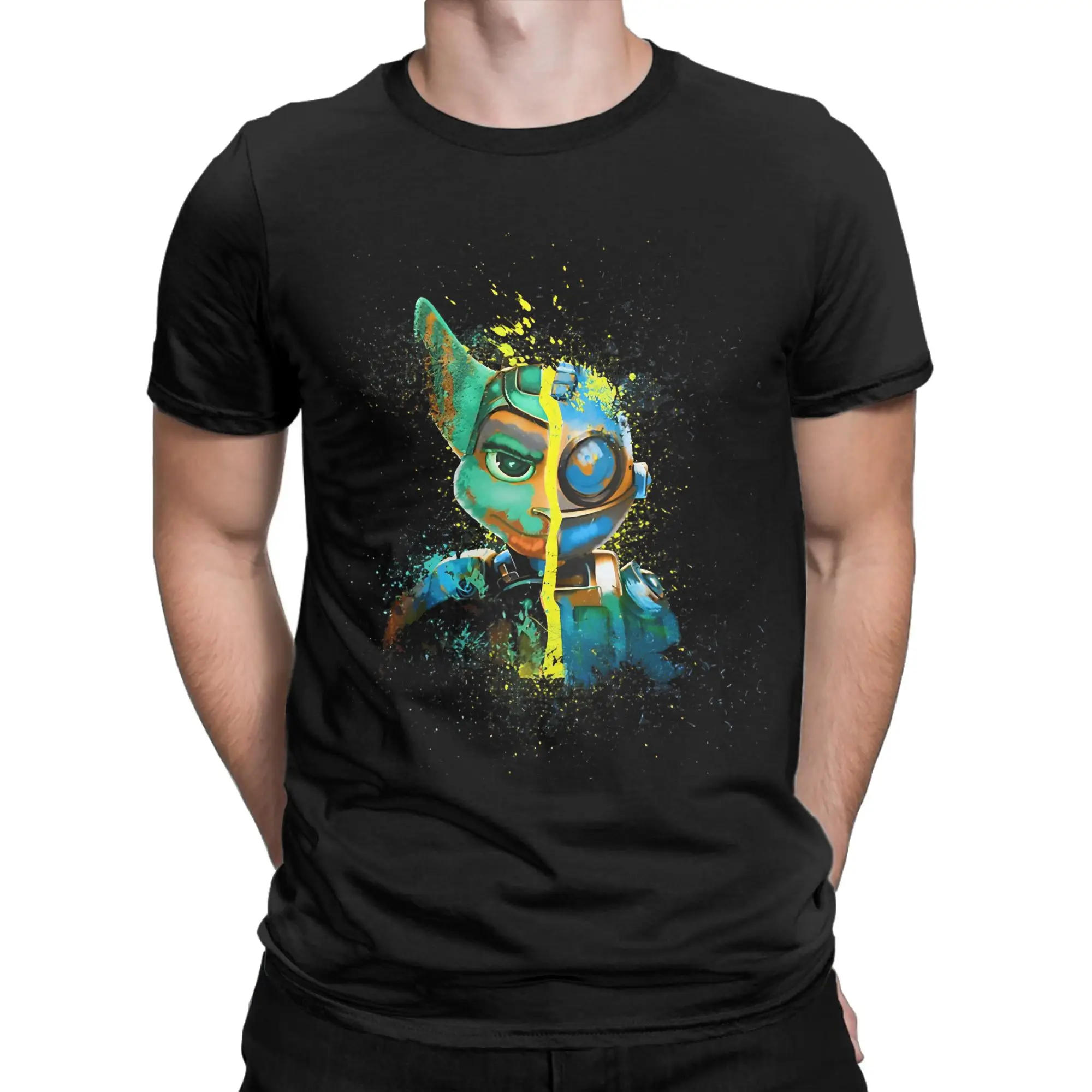 Adventure  Classic Ratchet & Clank Novelty Graphic 100% Cotton T-Shirt Tops Tees For Men