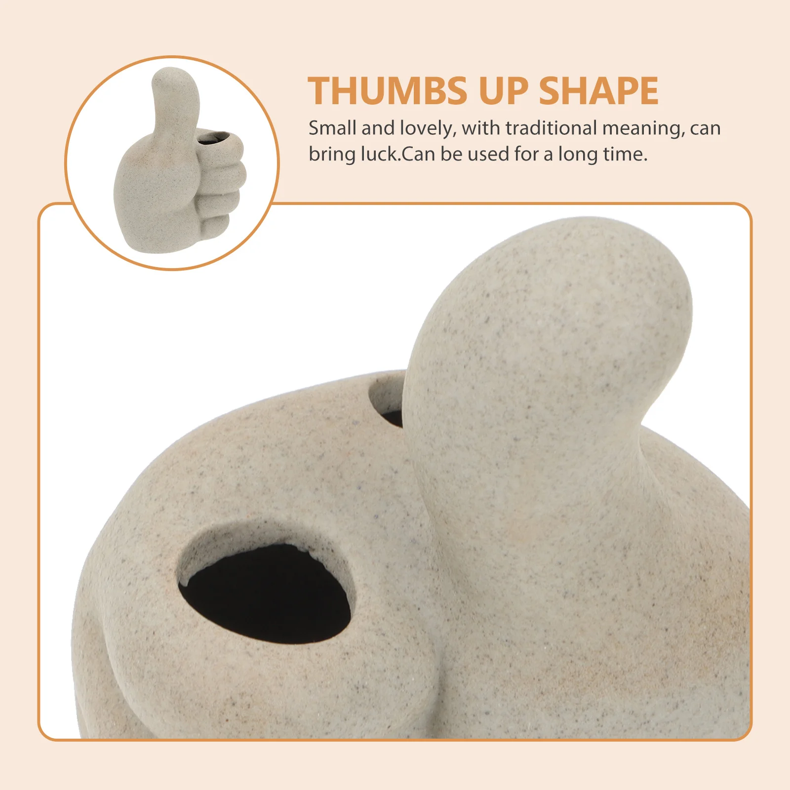 

Thumbs Up Gesture Ceramic Flower Vase Artistic Home Decor for Tea Room Office Balcony Flower Arranging Container Desktop Vase