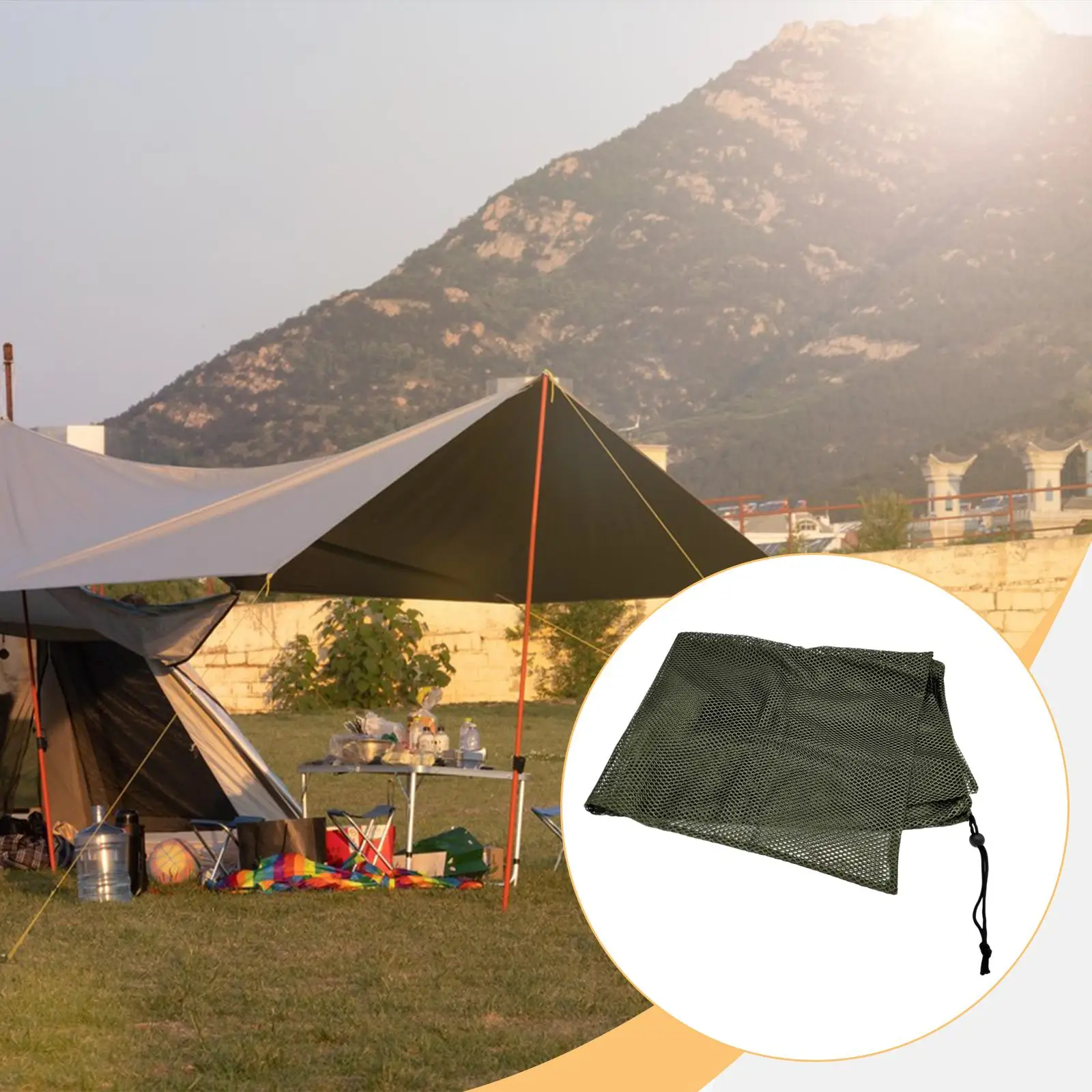 حامل خارجي متعدد الحمل، حقيبة تروس خارجية مدمجة ذات سعة كبيرة، حقيبة شبكية فعالة من البوليستر، ملحقات تخزين تروس