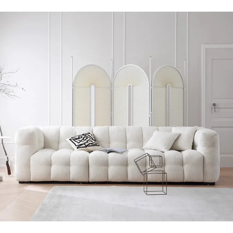 Nordic fabric beauty salon lazy sofa Italian simple light luxury small apartment lamb wool module sofa combination