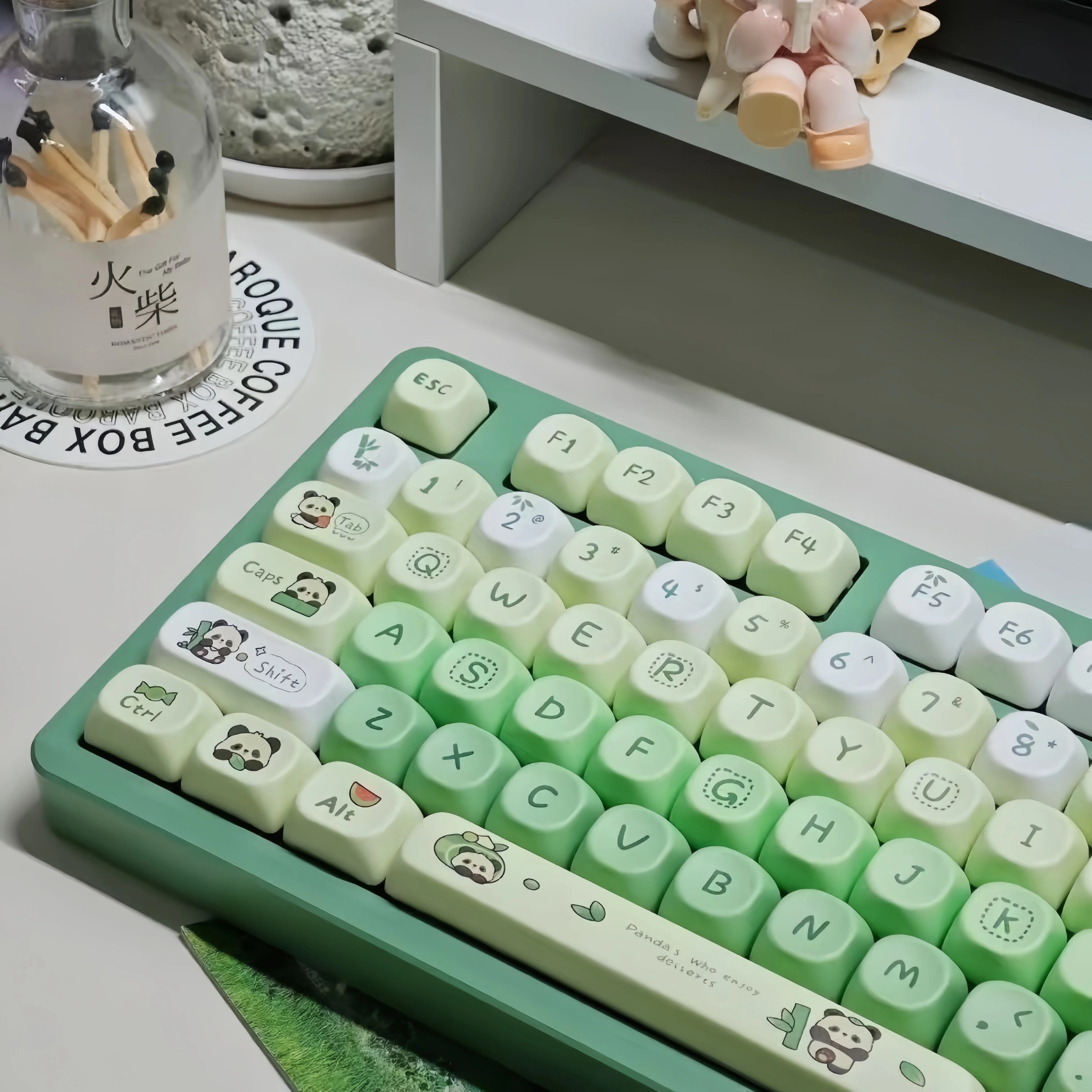 

116 Keys Gradient Panda MOA Profile Custom Kawaii Keycaps Dye Sublimation PBT Keycaps for MX Switches Mechanical Keyboard