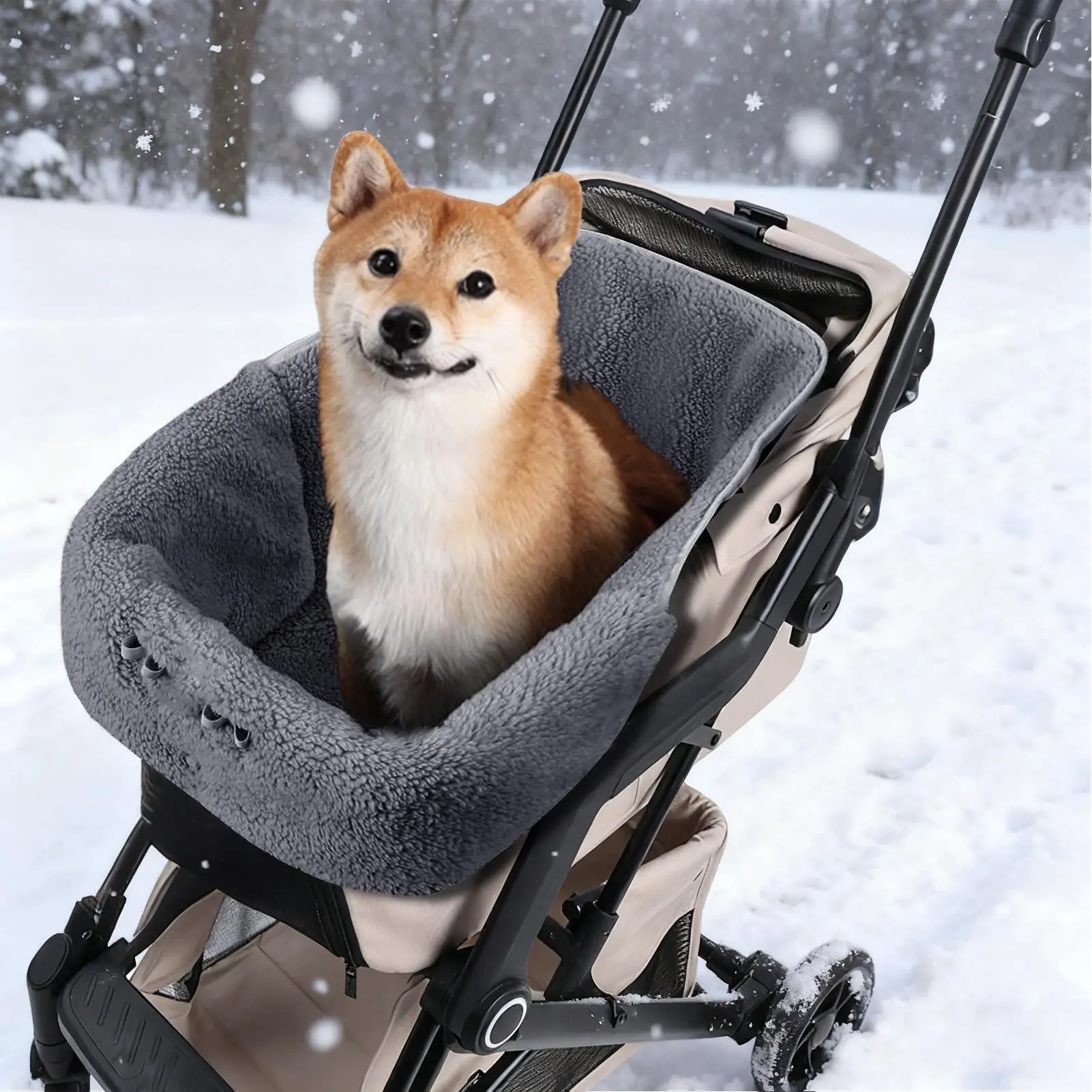 Stroller Mat for Pets Winter Dog Cat Stroller Cushion Mat Liners Magnetic for Puppy Kitten Car Rides Walking Park Shopping