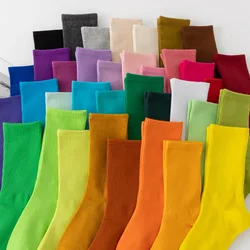 33 Colors Designer Socks Women Solid Color Black White Pink Breathable Soft Cotton Sports Socks Fashion Girls Stockings Hosiery