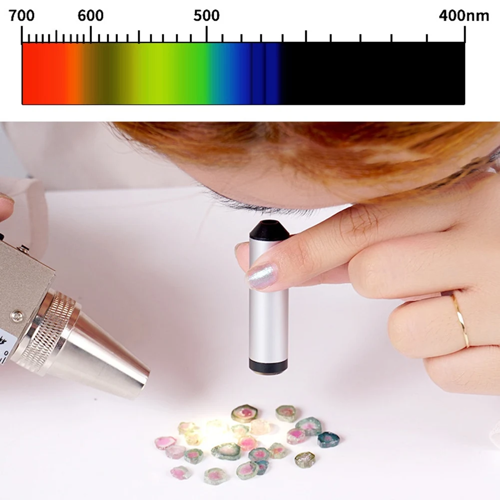 Spectroscopio per piccole diffrazione Pietra preziosa Gemologica Lunghezza 55 mm Strumento per tester per gioielliere Spettroscopio per gemme portatile F