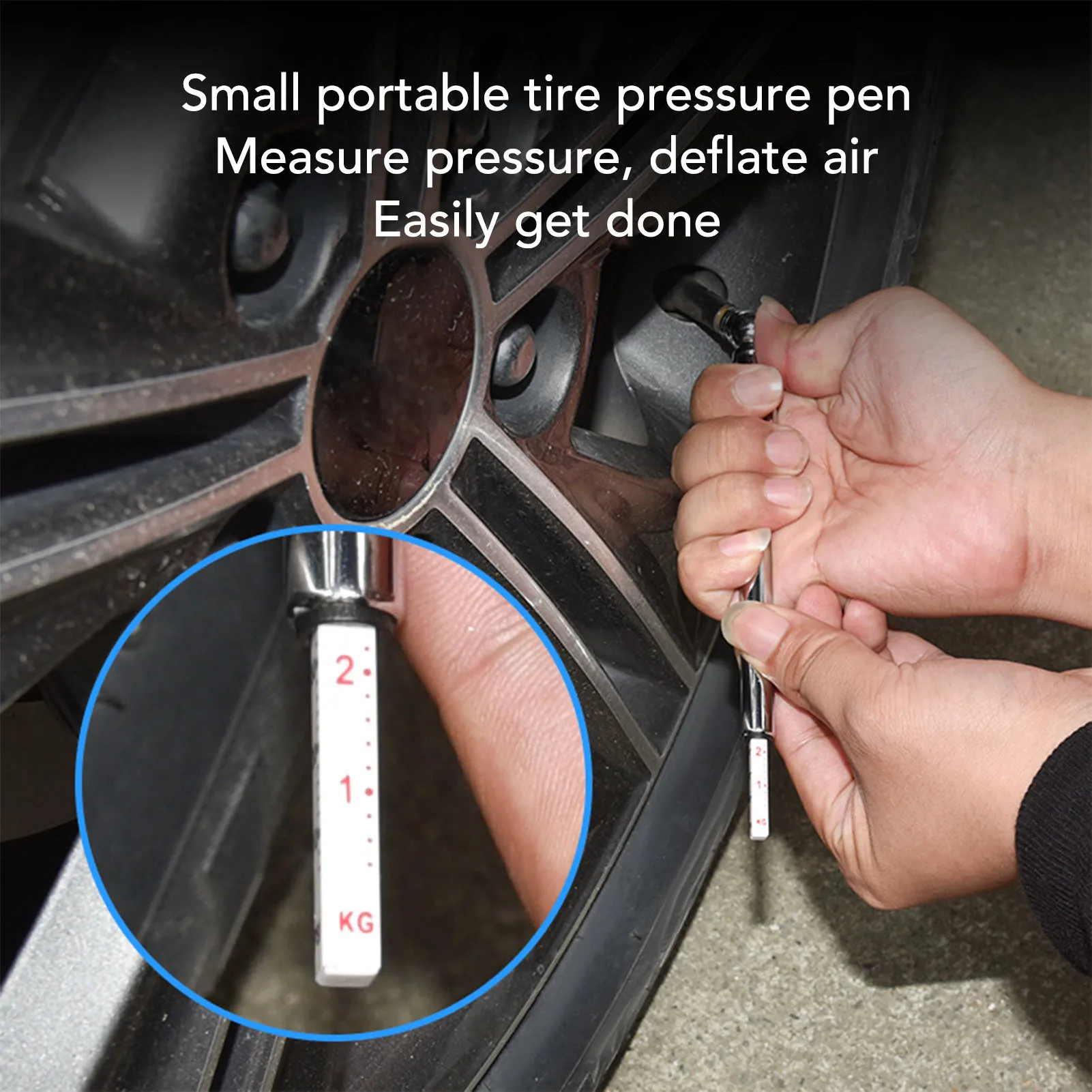 20 Stück 10-50 PSI Autoreifen-Manometer Edelstahl-Stift-Manometer Auslaufsicher Reduzieren Sie den Verschleiß Luftdruckmessgerät für die Reparatur