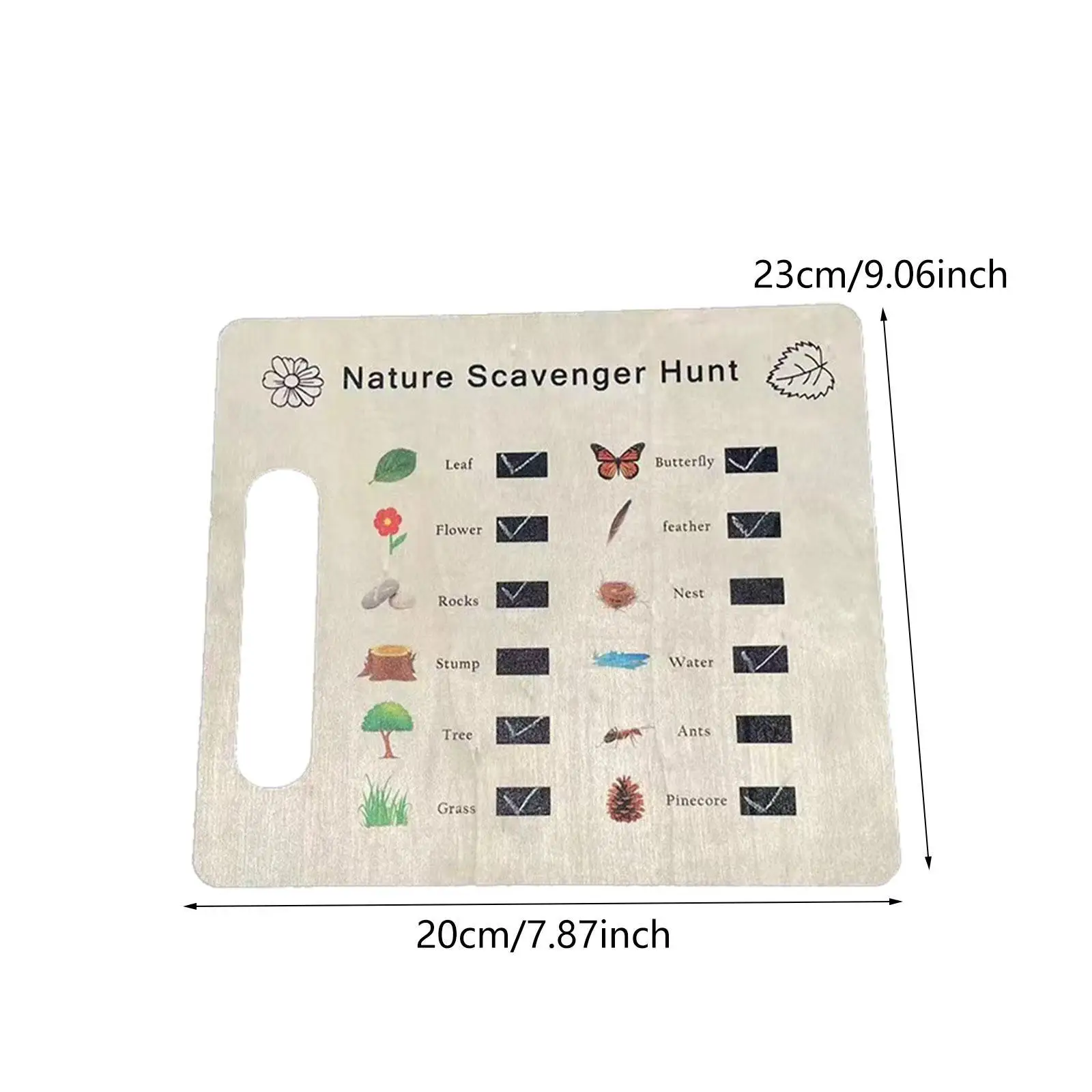 Natureza scavenger caça cartão tesouro caça tabuleiro exploração jogo de madeira encontrar natureza diy artesanato kit para meninos meninas crianças