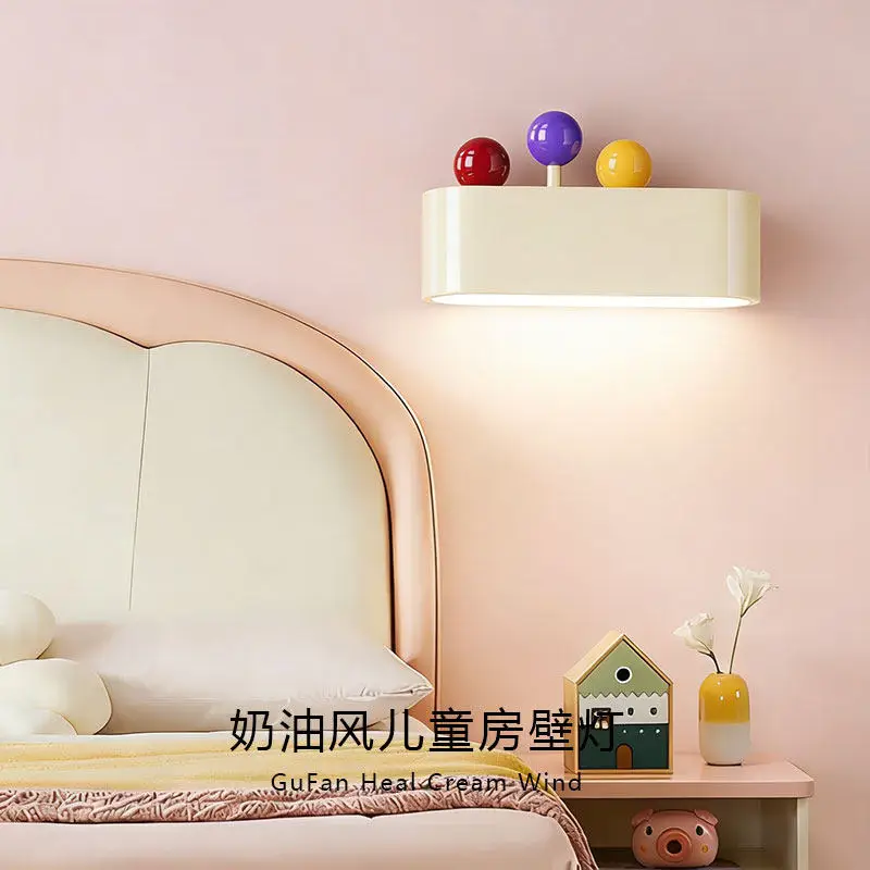 

Memphis Cream Style Children's Room Wall Lamps LED Bedroom Bedside Study Boy Girl Room Living Room Colored Dopamine Wall Lights