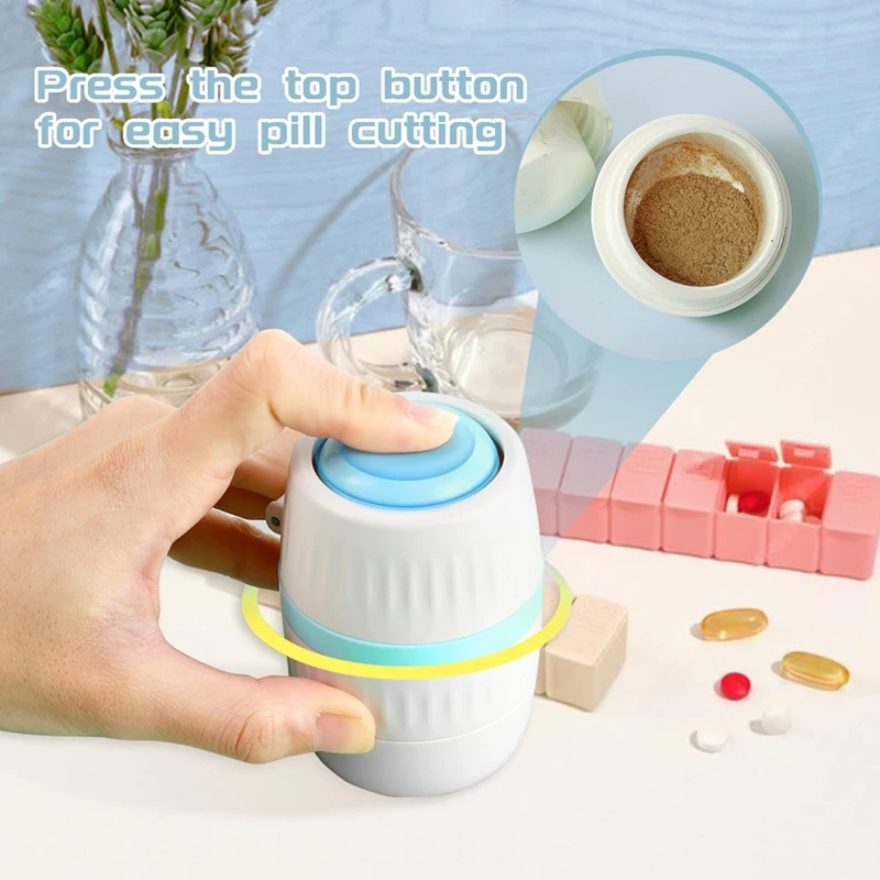 Pill Cutter,Pill Crusher,1/4 Splitter For Small & Tiny Pills,4 Functions Pill Cutter 1/2 For Carrying