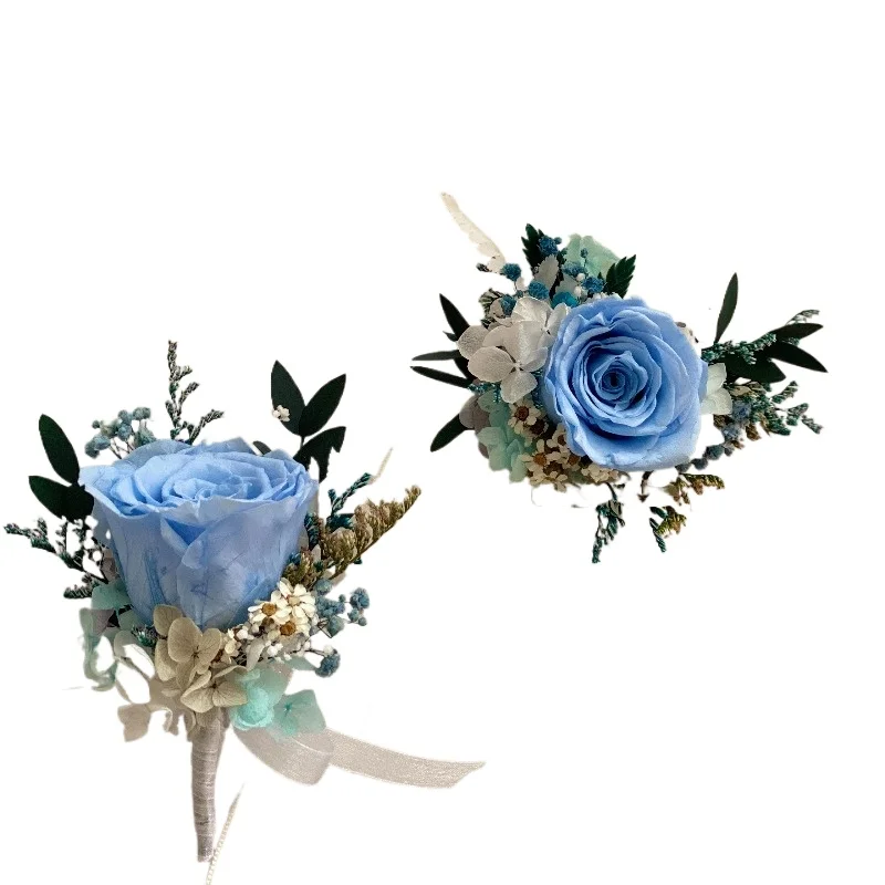 rosa-blu-fiore-immortale-matrimonio-sposo-corpetto-sposa-fiore-vero-fiore-da-polso