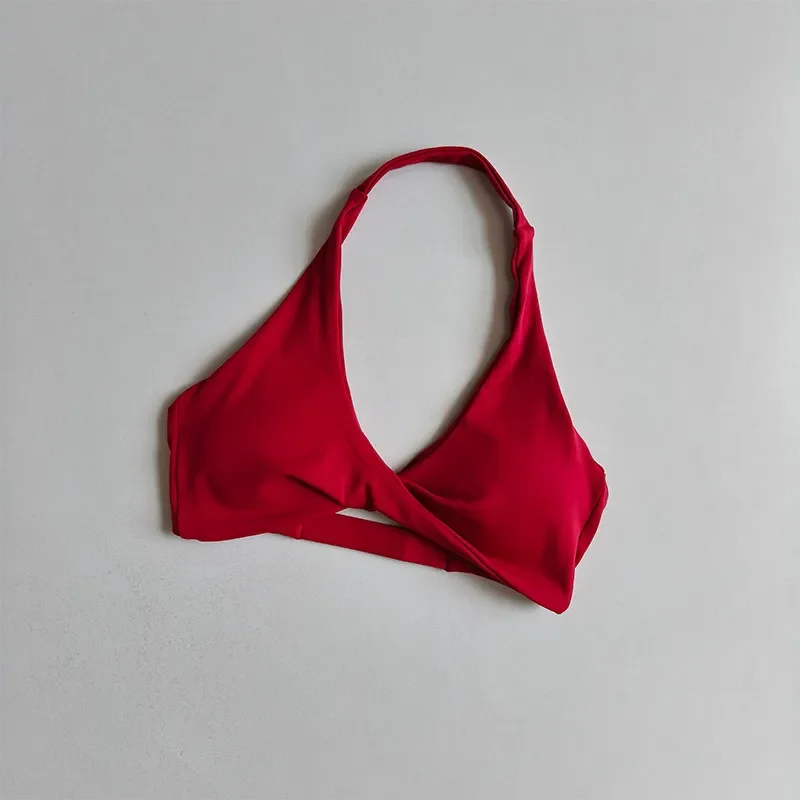 Damen-Sport-BH mit Neckholder, Push-Up, Brustfreilassend, Pilates-Top, Yoga-Bekleidung, Fitness-BH für Gym und Laufen, mit schönem Rückendesign – Detail 14