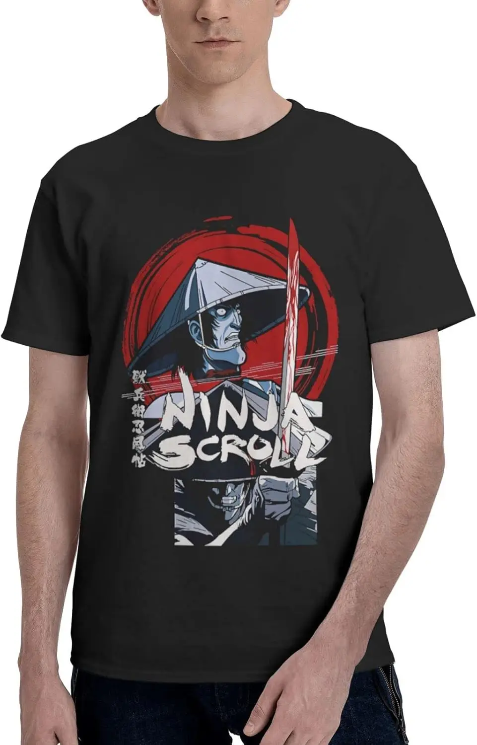 Anime Ninja Manga Scroll T Shirt Man's Summer Cotton Crew Neck Fashion Tee Cool Casual Tops