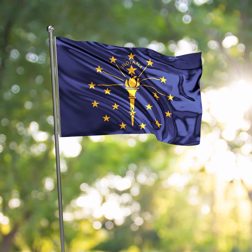 3x5 Ft Indiana Flag Vivid Color and Fade proof a state of the United States Flags Polyester with Brass Grommets 3 X 5 Ft