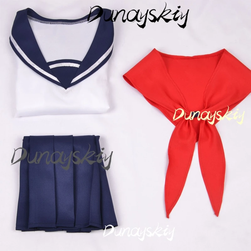 Game Yandere Simulator Ayano Aishi Cosplay Costume Wig Navy Blue Sailor Skirt School JK Uniform Anime Cosplay Costume Customized
