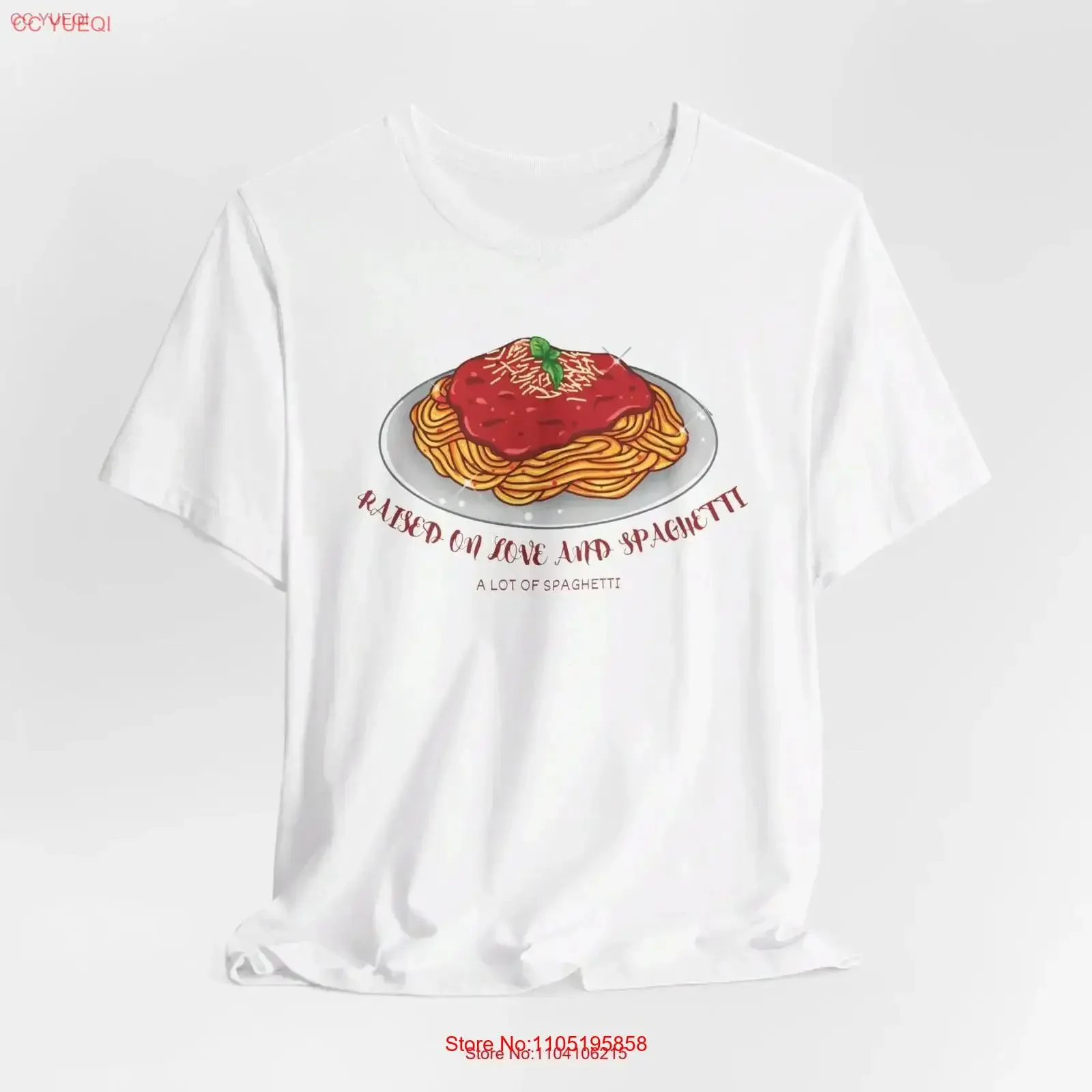 Camiseta comida italiana espaguetis Pasta boloniais fideos Día de la madre padres vintage lavado ropa de diseñador ligeramente moda
