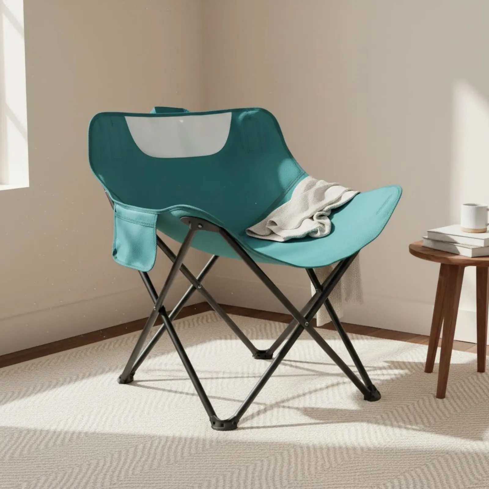 Moon Chair Replacement Material Removable Moon Chair Seat Cover Furniture Accessory Side Storage Pocket Portable Handle