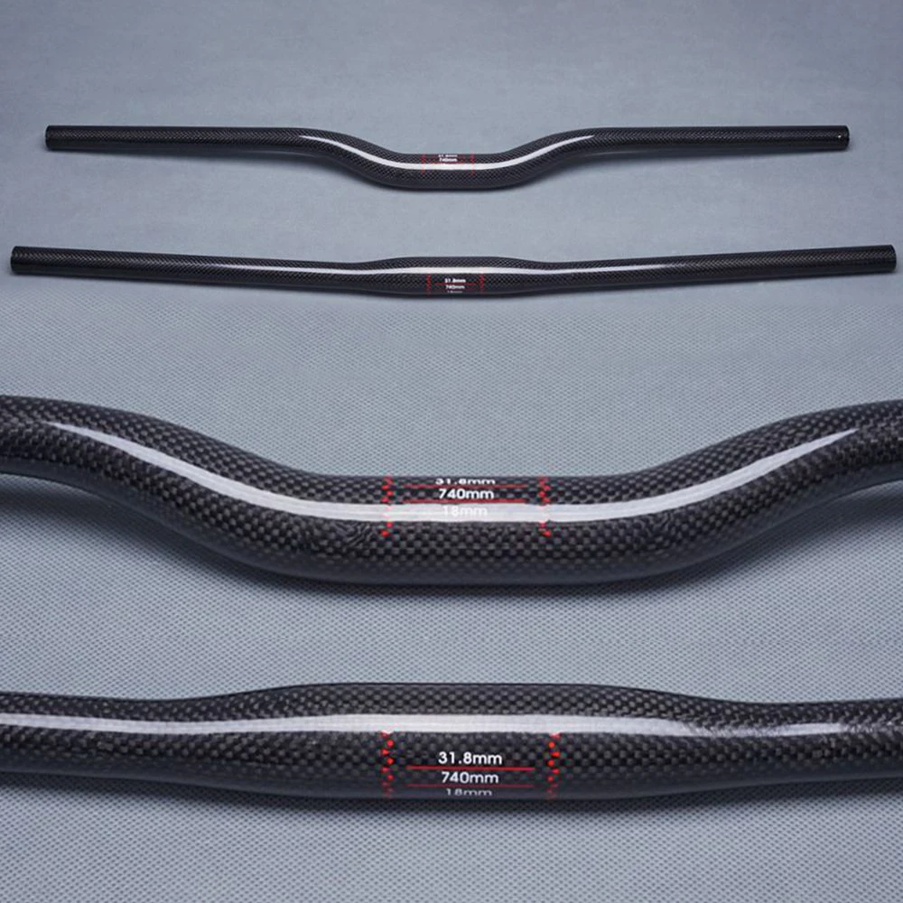 Glossy 3K Carbon Bicycle MTB Handlebar Mountain Bike Parts For Diameter 31.8mm Width 580/600/620/640/660/680/700/720/740/760mm