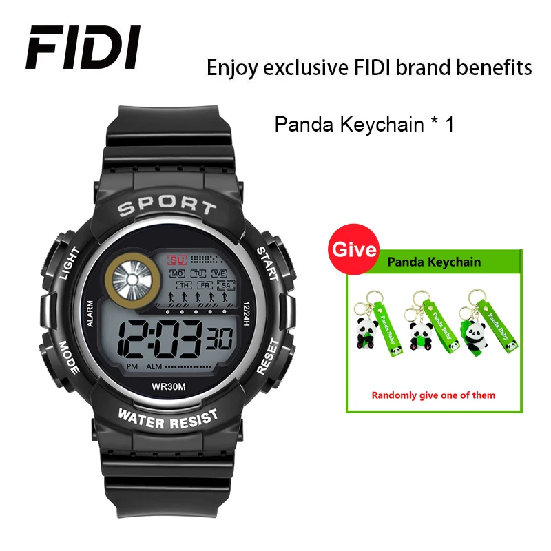 FIDI Watch For Male Students Waterproof Luminous Sport Children Electronic mens Watches Junior School LED Watch Gifts FD116