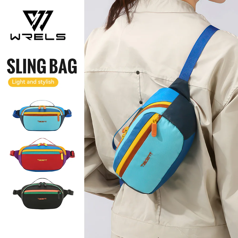 

WRELS Crossbody Bag Lightweight Waterproof Multi-function Waist Pack Sports Outdoor Leisure Large-capacity Commuter Pack