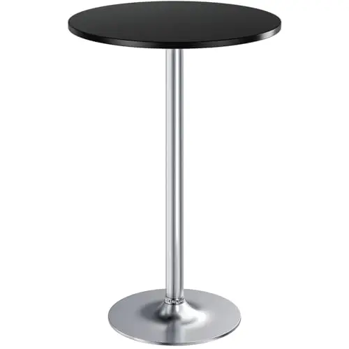 Bistro Pub Table Round Bar Height Cocktail Table for Home Bar, Round Bar Tables for Party, Dining Room, Living Room and