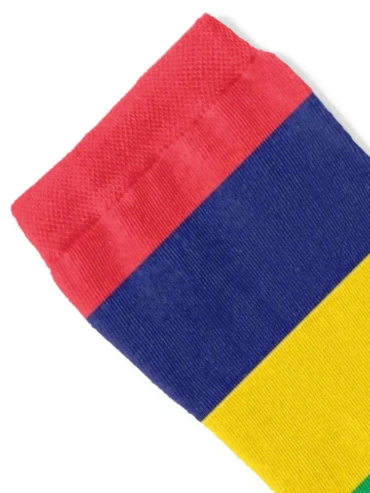 Mauritius Flag Stickers, Gifts and Products - Named Socks Stockings man bright garter cotton Antiskid soccer Boy Socks Women's