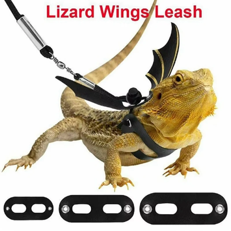 ชุดสายจูง Lizard Harness, สัตว์เลี้ยงปีนเขาออกไปสายรัดหน้าอกปีกหนัง, เชือกลากกระรอก