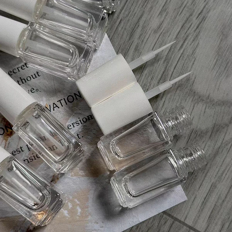 5ML Transparent Glass Bottle Empty Bottle Nail Polish Bottle Essential Oil Container With Draw Line Brush Cap Refillable Bottle