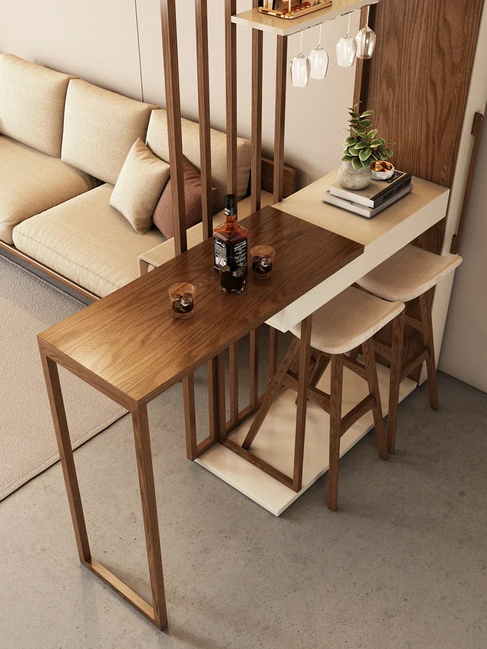 Solid Wood Bar Counter Porch Corner Small Bar Living Room Partition Storage Entrance