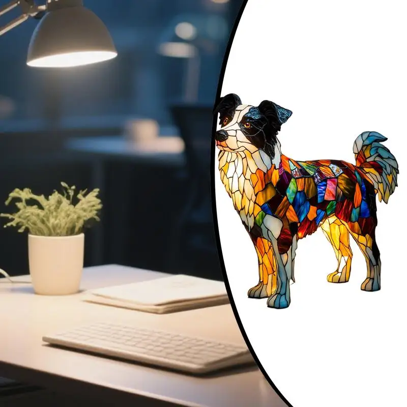 LED Night Light for Tabletop Dog Shape Bedroom Resin statue Rechargeable Ambience Lamp for Bedside Shelf Use In Bedroom