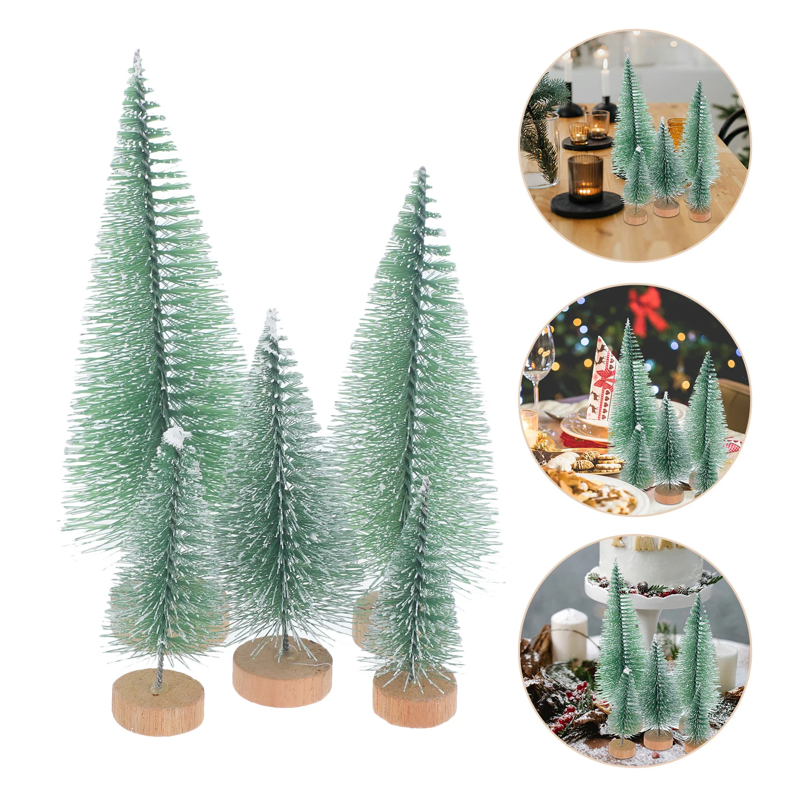 

10Pcs Lovely Xmas Tree Craft Wooden Base Fine Production Process Vivid Appearance Christmas Decor Christmas Tree Decorations