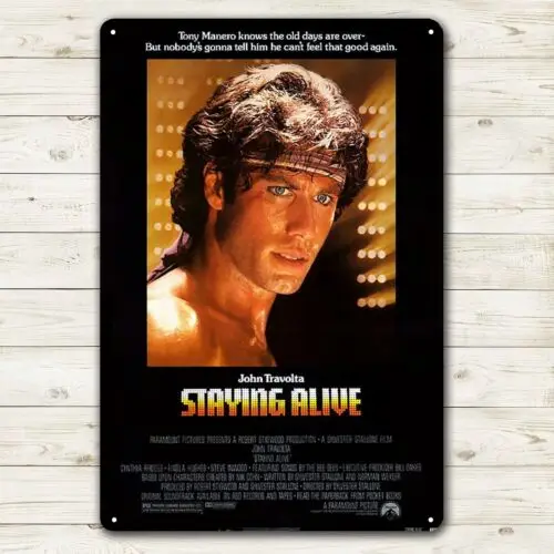 Staying Alive John Travolta Movie Metal Poster Tin Sign - Plaque signalétique 20x30cm