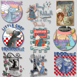 Ratatouille Movie Mouse Cook Iron-on Transfers Patches for Kids Clothing Jacket Heat transfer stickers for t shirt