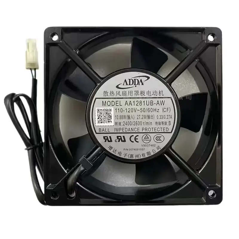 120mm X 38mm Industrial Fan for ADDA AA1281UB-AW AC 110-120V Elevator Accessories Cooling Fan 12038