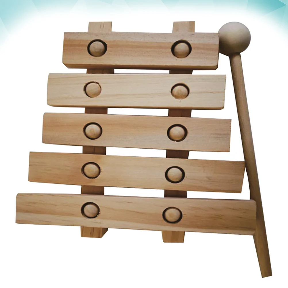 Wooden Knocking Xylophone DIY Unfinished Craft for Kids Painting Graffiti Art Project Educational Gift Smooth Sand Finish