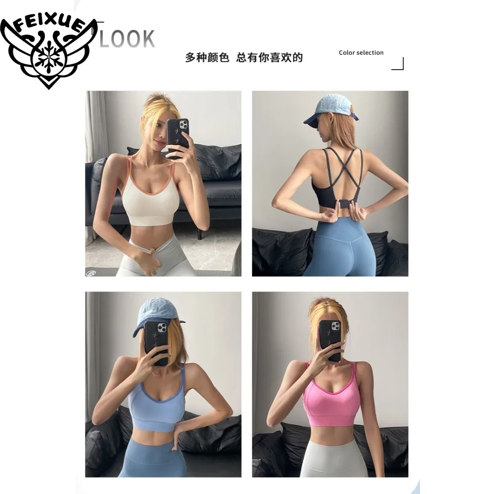 

Women Sports Bra Top Push Up Fitness Fixed with Pad Yoga Bra Underwear Sport Tops Activities Bras Running Vest Gym Wear