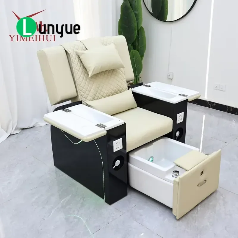 Modern Electric Massage Foot Spa Chair Beautiful Ceramic Manicure Pedicure Furniture For Beauty Shop Custom Factory