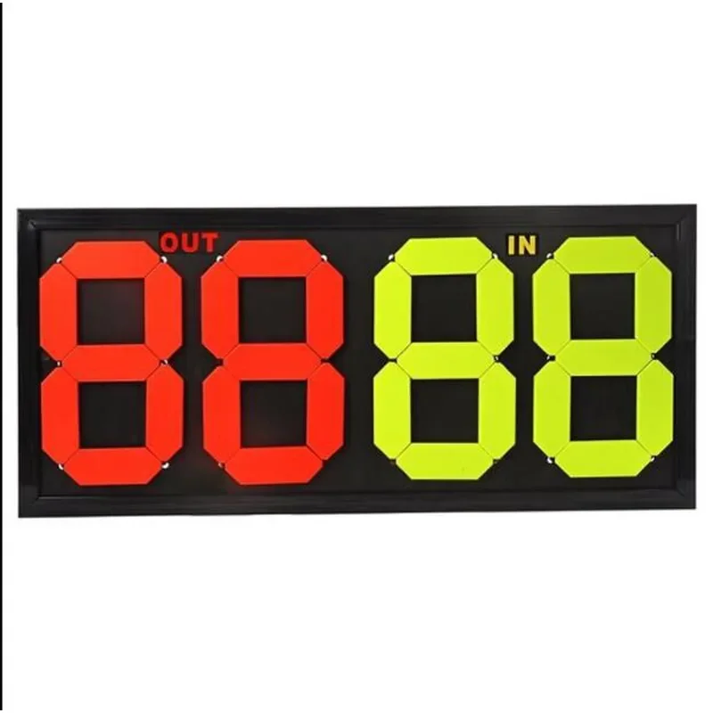 Football Substitution Board Two Digit Four Digit Double Sided Manual Number Plate Referee Equipment Match Scoreboard